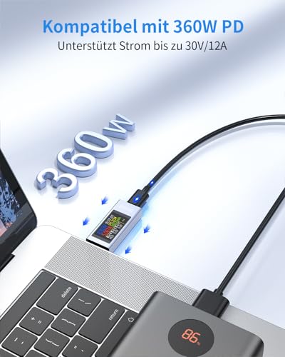 USB-Multimeter Yereadw USB C Tester für Spannung und Strommessung