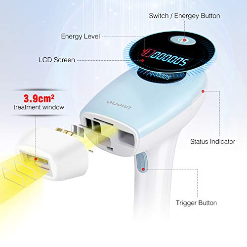 Permanent Hair Removal for Women & Men, IMENE 500,000 Flashes Home Use Hair Removal - Ideal for Full Body Bikini, Legs, Arms, Armpits Hair Remover - Uses Most Effective and Safe Technology - Thumbnail 7