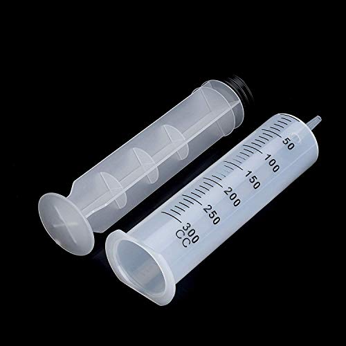 300ml Syringe with 31.5in Plastic Tubing, Reusable Extra Large Syringes for Glue Dispensing, Scientific Labs, Watering, Refilling, Filtration, Feeding, Nutrient Measuring, Motoring Applications