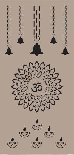 OM Jali | MDF Wood | Wood Wooden Partition Leaves Design/Room Divider/Wooden Partition/Wooden Room Divider/Wooden Screen/Wooden Separator | Wooden Jali