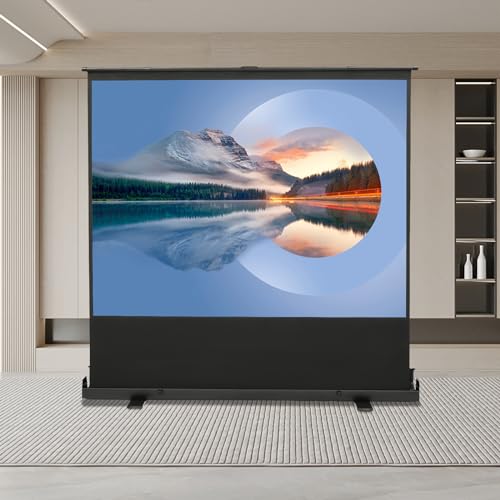 Écran de projection autoportant 80" 4:3 blanc mat pour réunion et cinéma