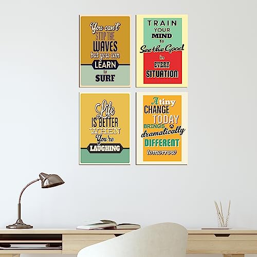 Image of PAPER PLANE DESIGN Poster Frames Quotes Size- 8.25 x 11.75 inch, Set of 4, Motivational (B)