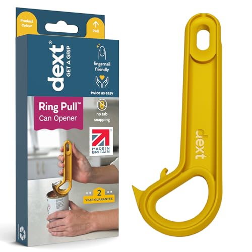 Dext - Ring Pull Can Opener, Pop Can Opener for Seniors, Arthritis, and Parkinson’s, Easy Open, Ergonomic Handle with Comfortable Grip. Perfect for Drinks, Pet Food, and More (Apricot)