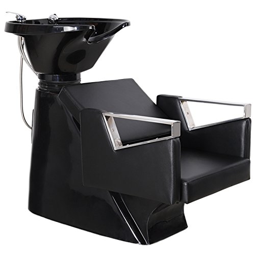 Qivange Backwash Chair with Basin, Black
