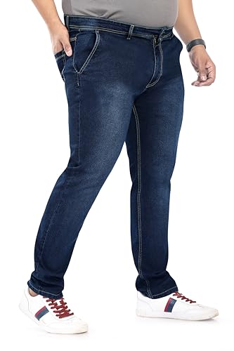 Image of Pluss Tribe - Plus Size Jeans for Men - Denim Jeans - Ideal for Casual, Office Available Sizes : 40 to 52