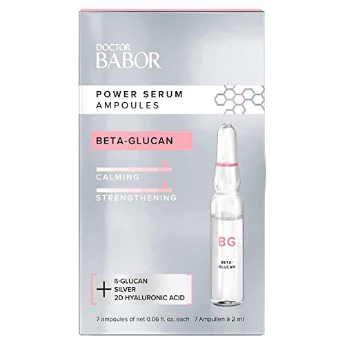 BABOR Power Serum Ampoule: Beta Glucan | Calms, Strengthens, Soothes | 2D Hyaluronic Acid & Microsilver | Clean & Vegan | Visible Results in 7 Days
