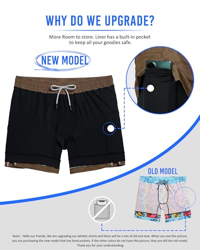 Image of maamgic Mens 5 inch Gym Running Shorts for Men 2 in 1 Quick Dry Workout Athletic Shorts