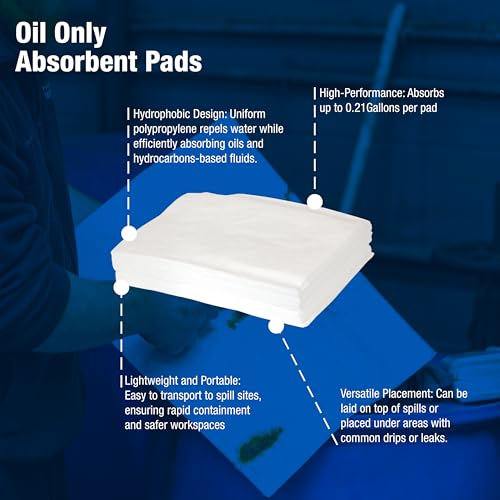 Image of Oil Only Absorbent Pads 15 inchx18 inch - 100 Pack Box