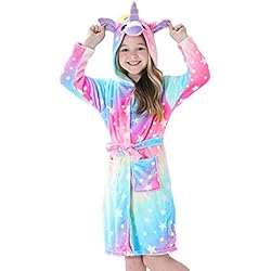 Textil Cama Infantil Brinny Albornoz de Baño Unicornio Niño y Niña Pijamas y Batas Infantil Textiles de Baño Muchacha Albornoz con Capucha Regalos Suave Ropa de Dormir Suave Camisón