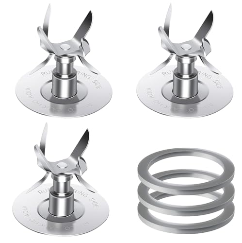 La mejor comparación de licuadora oster para hielo los mejores 10. 45 LBYHZS 3 Aspas para Licuadora, 6 Cuchillas de Acero Inoxidable, Repuesto Compatible con Batidoras Oster/Osterizer, Kit de 3 Piezas con Juntas de Sellado, Reversible para Triturar...