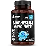 Magnesium Glycinate Supplements - 1040mg of Magnesium - 120 High Strength Capsules Providing 208mg Elemental Per Serving - Pure Active Ingredient - UK Manufactured By New Leaf Products