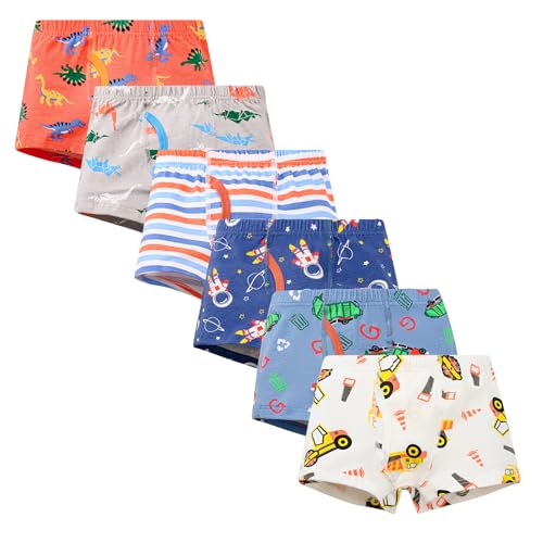 Boys Underwear, Toddler Boys Boxer Shorts Briefs 6 Pack Baby Kids Cotton Underpants 2-12 Years