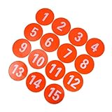 15Pcs Spots Markers Nonslip Floor Dots for Gym, Flat Cones with Number Agility Spots for Sports Soccer Training Footstep Mat Flat Disc