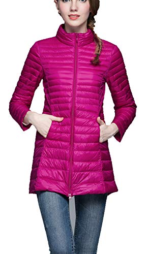 cxzas852 Damen warme Herbst und Winter dünne Lange Abschnitt Slim Daunenjacke Frauen Stehkragen Mantel