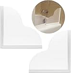 Tub Splash Guard Removable, 2 Pack Bathtub Water Splash Guards,Silicone Base & Acrylic Tub Corner Guards to Keep Water in Tub, Self-Adhesive & Prevent Shower Water from Splashing Out.