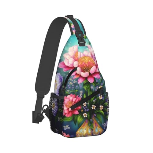 Mochila bandolera urbana floral ligera 2L miniatura 2
