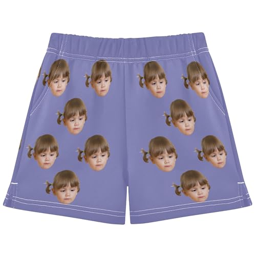 Custom Funny Athletic Shorts Girls with Spandex Custom Photo Face Short Pants for Yoga XS Girl Short Light Brown