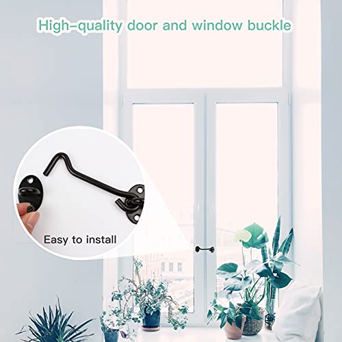 Mjiya Barn Door Latch, Heavy Duty Solid Thicken Stainless Steel Gate Latch, Cabin Hooks And Eye Latch With Mounting Screws. Best For Window, Sliding Door, Bedroom #TOP4