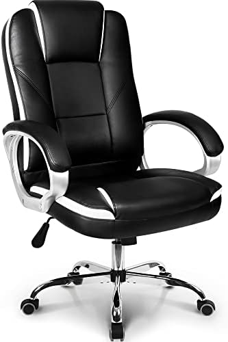 neo chair Office Chair Computer Desk Chair Gaming - Ergonomic High Back Cushion Lumbar Support with Wheels Comfortable Black Leather Racing Seat Adjustable Swivel Rolling Home Executive