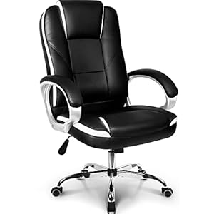 NEO CHAIR Office Chair Computer Desk Chair Gaming – Ergonomic High Back Cushion Lumbar Support with Wheels Comfortable Black Leather Racing Seat Adjustable Swivel Rolling Home Executive