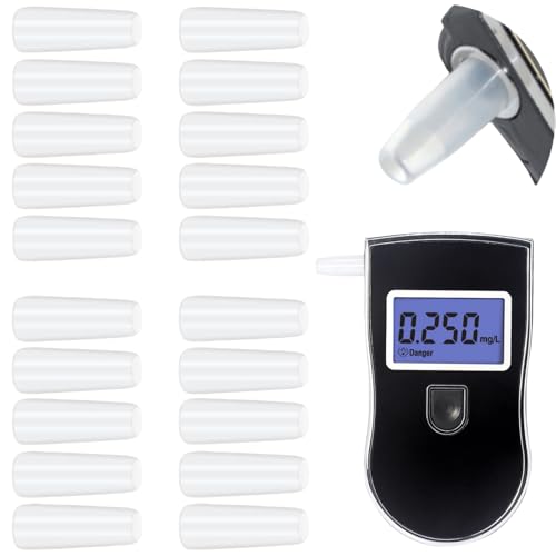 Alcoholimetro Boquillas,20pcs Boquilla de Alcoholímetro,Boquilla para Probador de Alcohol,Boquillas de Repuesto para Alcoholímetro,Detector de Alcohol en El Aliento Boquilla,Compatible AT818