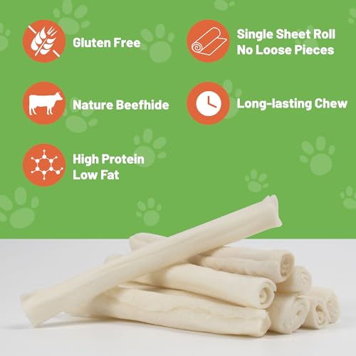 Mon2Sun AM2_YFMS003 Dog Rawhide Rolls Twist Sticks Dog Chew Treats Natural Flavor 6.5 Inch 40 Count thumb #2