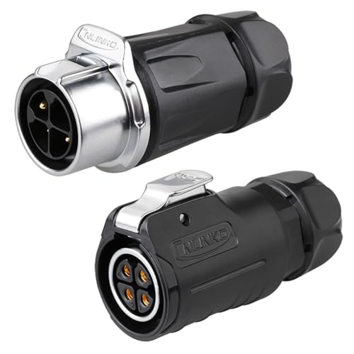 Conector inverso de 4 pines CNLINKO LP-20 circular con protección IP68 impermeable