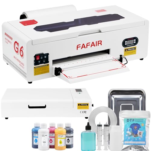 Image of FAFAIR A3 L1800 DTF Printer, Dtf Printer Machine with 6 Smart Upgrades & Auto Clean, DIY Print Machine with Software, Powder, 5 x 250ml Ink, and 1 x Roll of Film(L1800+Oven, White)