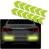 nuoozy Reflective Arrow Guidance Decals Rear Bumper Trunk Safety Warning Sticker Anti Scratch Night Visibility Waterproof Green (12Pcs)