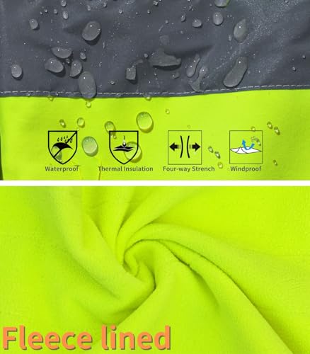 WORK IDEA Jaqueta masculina refletiva softshell jaqueta de alta visibilidade forrada com lã alta vis