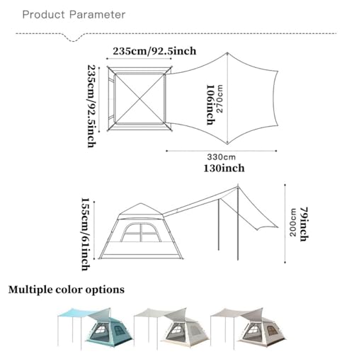 Carpa de camping pop-up para familia, gris, tamaño B miniatura 7