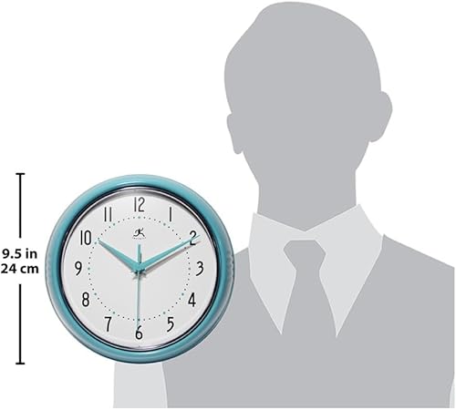 Miniatura 5 de Reloj de pared decorativo estilo retro, 9 pulgadas silencioso, para cocina o comedor, estilo moderno de mediados de siglo