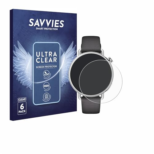 savvies Protector Pantalla para Xiaomi Watch S4 (41 mm) 6 Unidades   Película Ultra Transparente