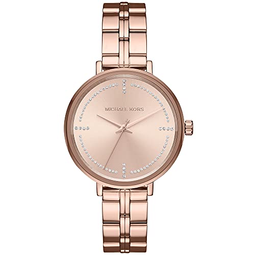 Michael Kors Bridgette Reloj de acero inoxidable con detalles de Glitz, Tono dorado