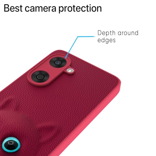 Image of Pikkme Back Cover for Oneplus Nord Ce 5 5G | Cute Cat Leather Finish for Girls | Soft TPU | Bumper Case (Pink)