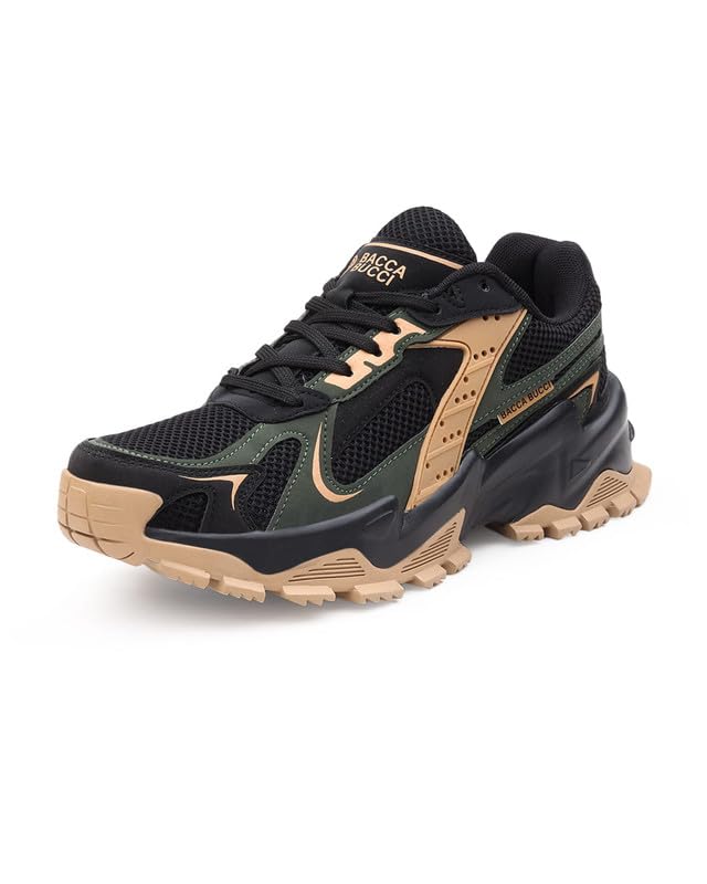 Image of Bacca Bucci HYPERMAX Men's Chunky Sneakers | Rugged Lifestyle Shoes with Mesh Upper, EVA Midsole & Heavy Grip Rubber Outsole | Streetwear, Walking & Everyday Wear