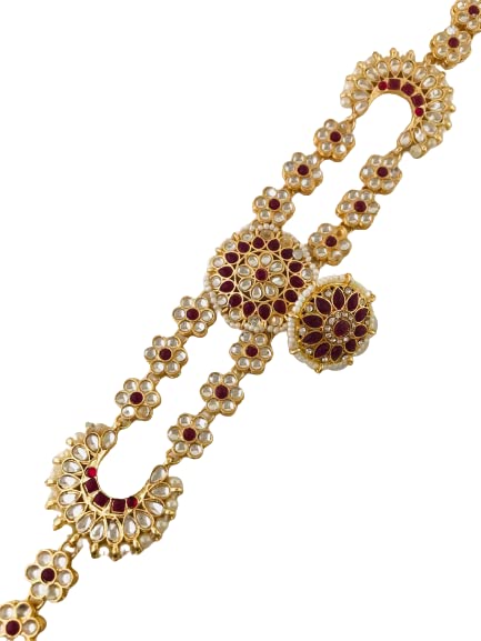 THE OPAL FACTORY TOF Traditional Gold Plated Bridal Sheeshphool Matha Patti with Borla in Kundan for Women and Girls (Red) (B09Y5XYQ26) Amazon Price History, Amazon Price Tracker