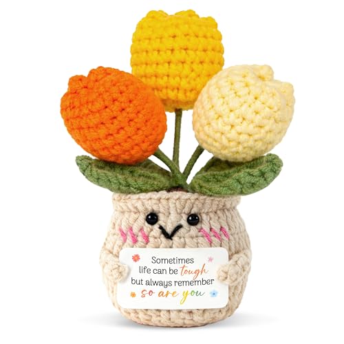 OASSIE Encouragement Gifts for Women - Emotional Support Crochet Tulip