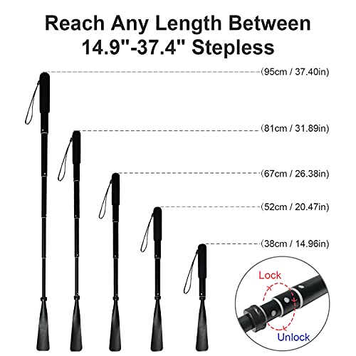 Tripro Shoe Horn Long Handle -15 Inch-37 Inch Telescopic Metal Shoe Horn Adjustable Length thumb #1