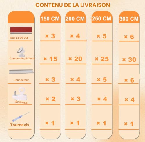 Tringle à rideau autocollante 250 cm sans perçage pour salon - 3