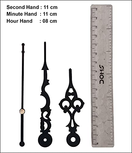 Image of Combo of Ajanta Mfg. Battery Operated Plastic Ticking Wall Clock Movement Machine with Hands (Needles : Black and Gold) Screw Size 5mm and Total Saft Size 12 mm