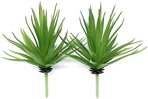 EBUYOM 2 PCS Artificial Succulents Plants Real Touch Lifelike Succulants Plants Faux Greenery Plants Garden DIY Home Office Decoration Ornament (Agave)