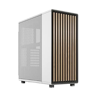 Fractal Design North Chalk White - Genuine Oak Wood Front - Mesh Side Panels - Two 140mm Aspect PWM Fans Included - Type C USB - ATX Airflow Mid Tower PC Gaming Case