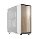 Fractal Design North Chalk White - Genuine Oak Wood Front - Mesh Side Panels - Two 140mm Aspect PWM Fans Included - Type C USB - ATX Airflow Mid Tower PC Gaming Case