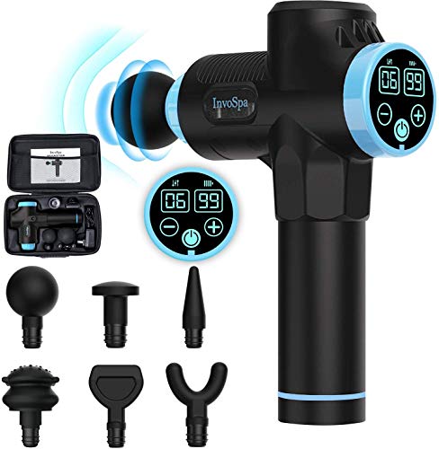 Percussion Massage Gun for Athletes - Handheld Deep Tissue Back Massager for Sore Muscle Pain Relief & Recovery - Portable Electric Body Massager Sports Drill - Rechargeable 6 Speeds Vibration Gift