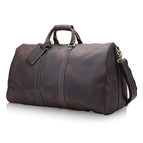 Polare 23'' Classic Full Grain Leather Travel Duffel Weekender Bag Overnight Duffle Bag For Men2