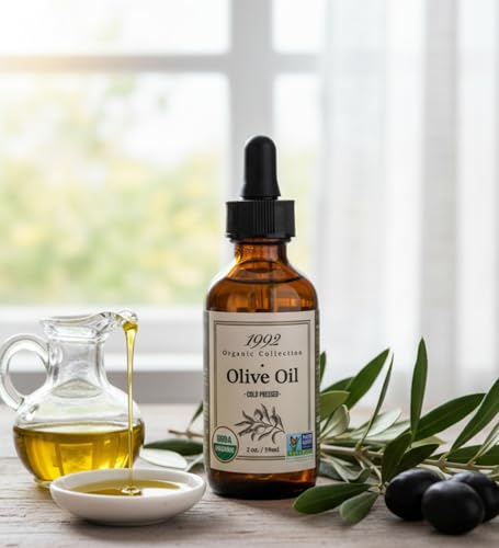 Image of Tropic Isle Living 2x 1992 Organic Collection Castor Oil 2oz /60ml Bundle with 2x 1992 Organic Collection Olive Oil 2oz /60ml - Nourishing oils for skin and hair hydration - Gift Set (4 Items)