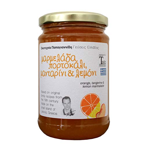 Papayiannides - Mermelada de naranja, mandarina y limón - Tarro de cristal, 380 g