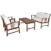 Deuba Conjunto de jardín Lounge Atlas de Madera de Acacia con cojínes...