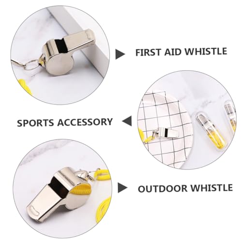 12 Silbatos Deportivos de Acero Inoxidable con Cordon miniatura 3